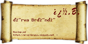 Árva Brúnó névjegykártya